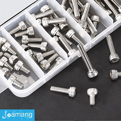 M5 x 10mm 14mm 18mm 20mm 25mm Socket Head Cap Screws Bolts, Stainless Steel 304, Metric Allen Hex Drive, Bright Finish, Fully Threaded, Assortment Kit 50PCS - size: Socket M5x10-25 mm