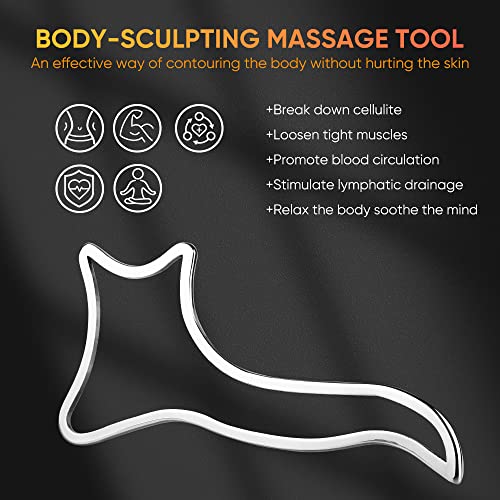 ONUEMP Ice Gua Sha Muscle Scraper, Stainless Steel Massage Therapy Tools - Body Sculpting, Maderoterapia Kit Colombiana for Lymphatic Drainage, Anti Cellulite, Deep Tissue - size: Board