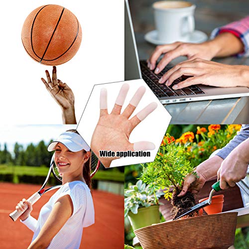 Frienda 30 Pieces Gel Finger Protector Cots Silicone Cover Cap Sleeves for Finger Cracking Trigger Support(White) - color: White