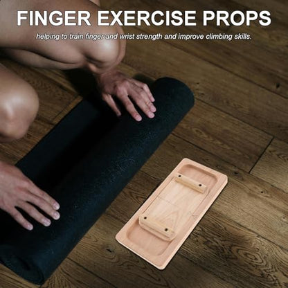 Finger Strength Trainer and Grip Strengthener Board, Wooden Hand Exerciser for Finger and Wrist Strength Training, Forearm Strengthener for Rock Climbing and Tug of War Training