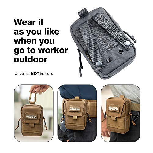 EXCELLENT ELITE SPANKER Tactical Molle EDC Pouch with Cellphone Pouch | Molle admin pouch,molle utility pouch,tool pouch,Organizer Nylon Belt Waist Bag - color: Grey