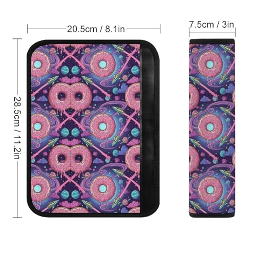 1 Pair Universal Fit Seat Belt Cover for Elderly Support, Most Cars, Donut Space Food Seat Belt Cushion, Neck and Shoulder Support - color: Pattern 545