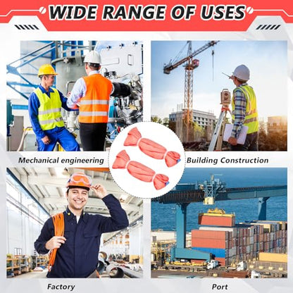 Fabbay 4 Pcs 4 Feet Heavy Duty Polyester Endless Loop Round Lift Slings Lifting Straps for Hoist Towing Moving Furniture Rigging Equipment, 13200 LB Vertical, 10600 LB Choker, 26400 LBs Basket(Red) - color: Red, size: 4 Feet