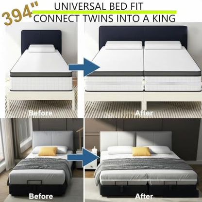 Locking Mattress Straps: Hold Mattress Together, Fits Twin XL to King | Locking Buckle, Durable Webbing, Non-Slip Texture, 10-Second Setup, Fits Twin to King Mattress, Use for Home Rental Dorm