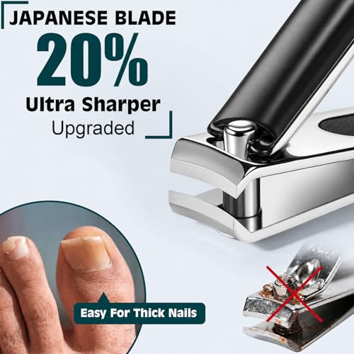 Nail Clippers Set, Fingernail and Toenail Clipper Cutters Kit | Ultra Sharp All-IN-ONE Kit: 15% Thicker Premium Sturdy Podiatrist Toe Nail Care Tools. Perfect Grooming Gifts with Case - color: Black, size: 3-Pack