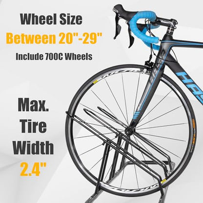 CyclingDeal Bicycle Floor Parking Rack Stand - for Mountain MTB Road Bike - Indoor Home Garage Storage - Adjustable 4 Bikes - size: 4 Bikes, style: Adjustable