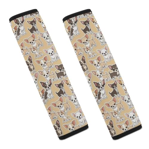 2PCS Chihuahua Car Seat Belt Pad Universal Fit Seat Belt Covers Cushion for Kids, Car Seats Pushchair Strollers High Chair Pushchair, Easy Install (No Tool) - color: Pattern 1146