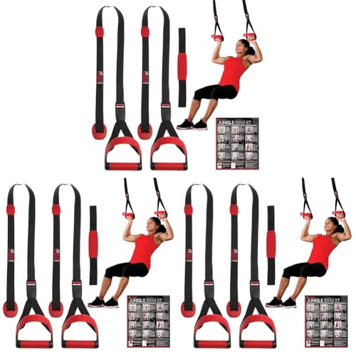 Lifeline Jungle Gym XT Body Weight Suspension Trainer System – Patented Split Anchor, Full-Body Workout, Lightweight Home Suspension Training Kit for Home Gym, Workout Equipment - size: One Size (Pack of 3)
