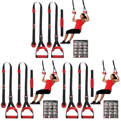 Lifeline Jungle Gym XT Body Weight Suspension Trainer System – Patented Split Anchor, Full-Body Workout, Lightweight Home Suspension Training Kit for Home Gym, Workout Equipment - size: One Size (Pack of 3)