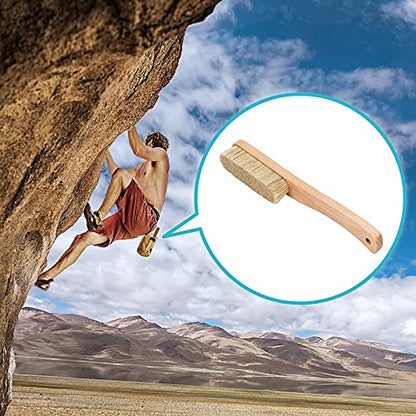 Premium Rock Climbing Brush with Thick Ultra Durable Boar's Hair Bristles, Bouldering Brush with Strong Handle, Uni-Sex Boulder Brushes as Rock Climbing Gift (CJ-CB2001A +CJ-CB2045B)