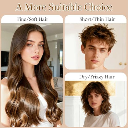 STYLEMATE Boar Bristle Slick Back Hair Brush | Medium/Sof Bristle Hair Brush for Thin & Fine Hair, Smoothing Hairbrush for Women Men Kid, Lightweight Sapele Wooden Handle - size: Medium
