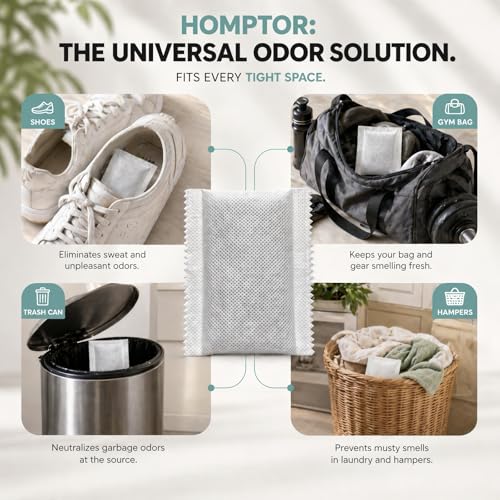 Unscented Odor Eliminator Pouches for Trash Cans and Diaper Pails | 8-Pack; Lasts Up to 1 Year; Compatible with Diaper Genie and Munchkin; for Shoes and Gym Bags; Better Than Baking Soda