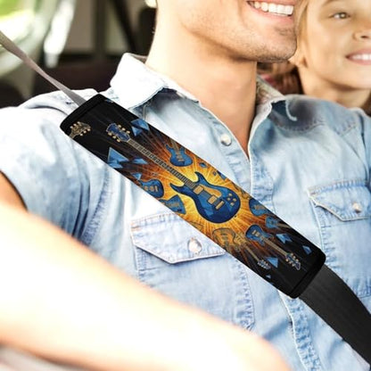 2 Pack Music Guitar Art Car Seat Belt Pad Soft Padded Harness Pads Strap for Child, Car Seats Pushchair Strollers High Chair Pushchair, Anti-Slip Pad - color: Pattern 894