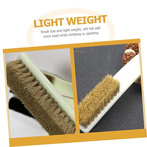 Veemoon 2pcs Boars Hair Walnut Stone Cleaning Brush for Outdoor Climbing Dry Scrub Brush Body