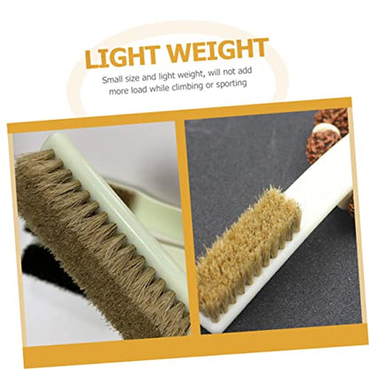 Veemoon 2pcs Boars Hair Walnut Stone Cleaning Brush for Outdoor Climbing Dry Scrub Brush Body