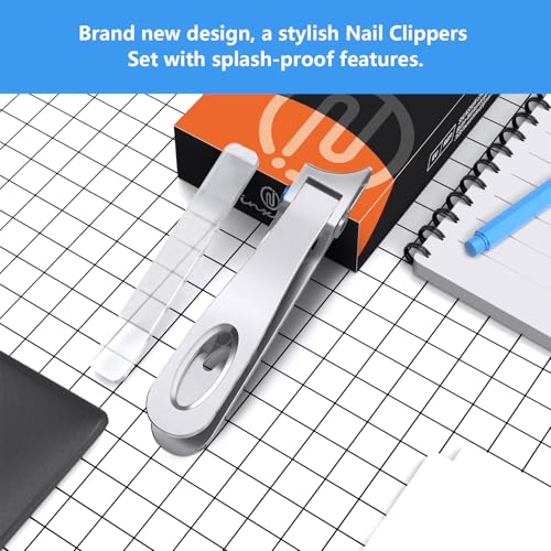 Toenail Clippers for Thick Toenails with 45° Curve Blade, Wide Jaw, Long Handle Easier Trimming | Ergonomic Toe Nail Clippers for Thick Nails for Seniors Men | Premium Steel Fingernail Clipper Cutter - style: Silver curve nail clippers
