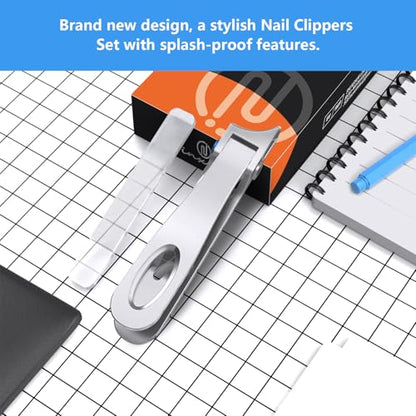 Toenail Clippers for Thick Toenails with 45° Curve Blade, Wide Jaw, Long Handle Easier Trimming | Ergonomic Toe Nail Clippers for Thick Nails for Seniors Men | Premium Steel Fingernail Clipper Cutter - style: Silver curve nail clippers