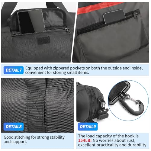 HEMMOTOP Tripod Bag, 47x8.3in All Sides Thick Padded Tripod Carrying Case with Shoulder Strap and Handle, Heavy Duty Light Stand Bag with Two Zippered Pockets for Pool Cue, Speaker Stand -R12021 - size: 47" L x 8.3" D