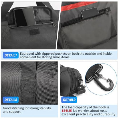 HEMMOTOP Tripod Bag, 47x8.3in All Sides Thick Padded Tripod Carrying Case with Shoulder Strap and Handle, Heavy Duty Light Stand Bag with Two Zippered Pockets for Pool Cue, Speaker Stand -R12021 - size: 47" L x 8.3" D