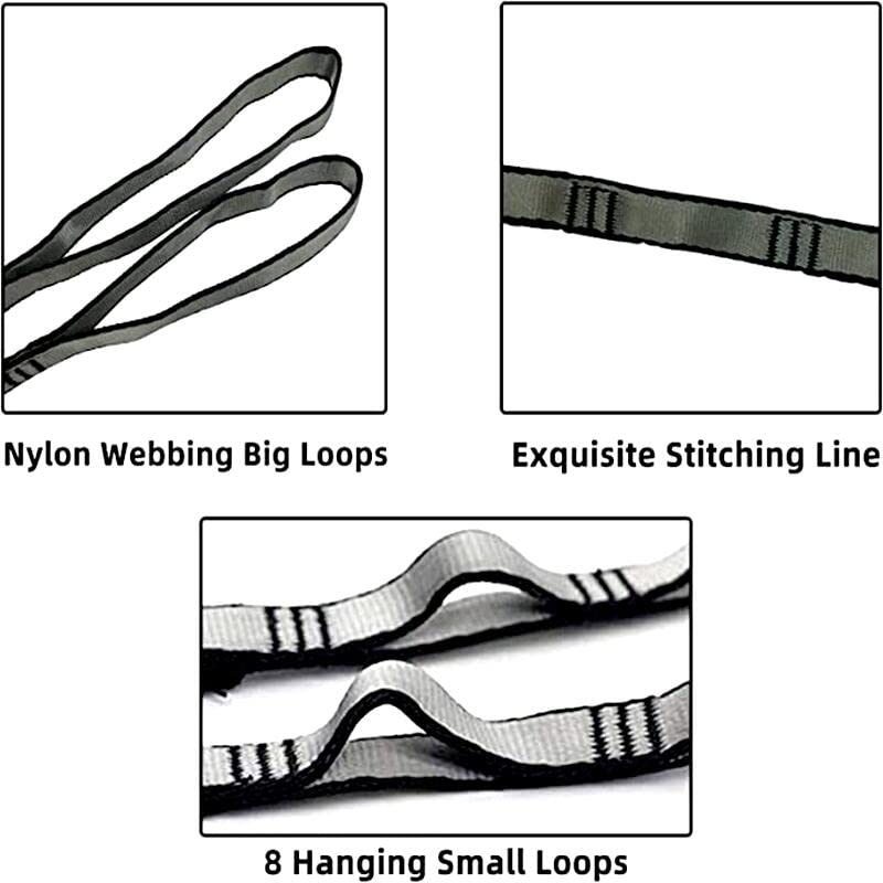 2Pcs 22KN Strong Climbing Strap Daisy Chain Nylon Daisy Chain Adjustable Strap Rope ，Length 110/150/180cmYoga Extend Belt - color: Grey, size: 1.1m