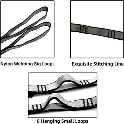 2Pcs 22KN Strong Climbing Strap Daisy Chain Nylon Daisy Chain Adjustable Strap Rope ，Length 110/150/180cmYoga Extend Belt - color: Grey, size: 1.1m
