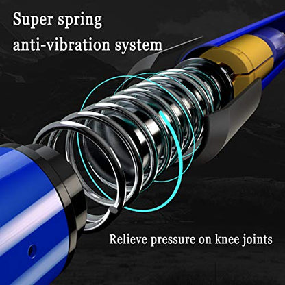 Aihoye Trekking Poles,Adjustable Shock Absorbing Hiking Walking Stick-2Pcs | Aviation aluminum,Collapsible, Lightweight, All-terrain walking poles, Carry bag included - color: blue