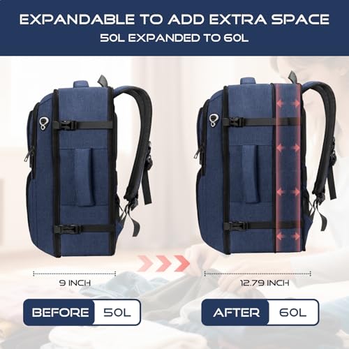 Travel Backpack, Extra Large Carry on Backpack, TSA 18.4 inch Laptop Bags Flight Approved, Lightweight Waterproof Business Luggage Bag, Gifts for Women, Blue - color: Blue, size: 18.4 Inches
