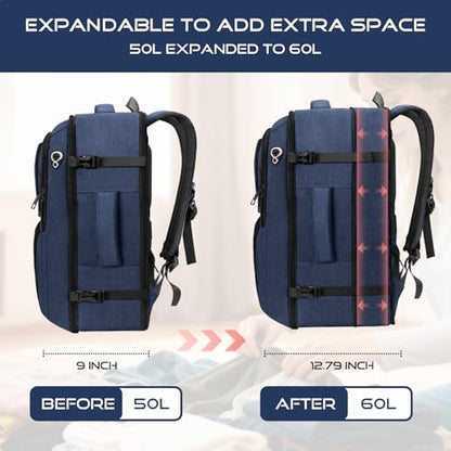 Travel Backpack, Extra Large Carry on Backpack, TSA 18.4 inch Laptop Bags Flight Approved, Lightweight Waterproof Business Luggage Bag, Gifts for Women, Blue - color: Blue, size: 18.4 Inches