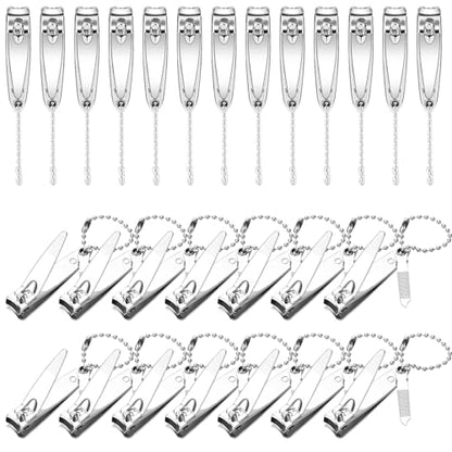 Mudder 28 Pcs Fingernail Nail Clippers Bulk Stainless Steel Toenail Clippers Thick Portable Travel Manicure Kit for Men and Women(Multifunctional Style) - style: Multifunctional Style
