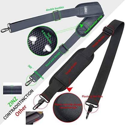 ZINZ Shoulder Strap 78" Universal Handbag Strap with Ultra-thick Fixed Padded and Dual Balanced Adjustable Buckles Shoulder Crossbody Strap for Briefcase Messenger Bag Laptop bag Luggage，Dark Gray - color: Dark Gray