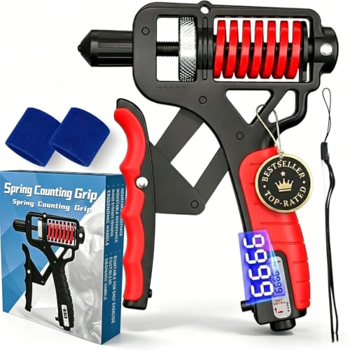 Ergonomic Adjustable H-Grip Hand Trainer – Forearm Strengthener with Counter, Adjustable 11-350 Lbs, TPR Non-Slip Handles, for Therapy & Strength Training - color: 1, size: Digital display