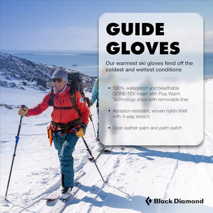 BLACK DIAMOND Men's Guide Ski/Snow Gloves, Waterproof, Gore-TEX Insert - color: Beeswax 2.0 (5 Finger Gloves), size: X-Large