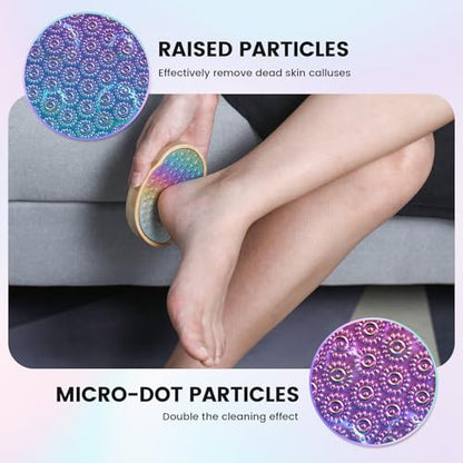 BEZOX Stainless Steel Pedi Egg Foot File Callus Remover for Dry and Wet Feet, Smooth Rough Skin, Plastic-Free Pedicure Tool Pumice Stone, Washable Foot Scrubber for Cracked Heels - Rainbow - style: Rainbow