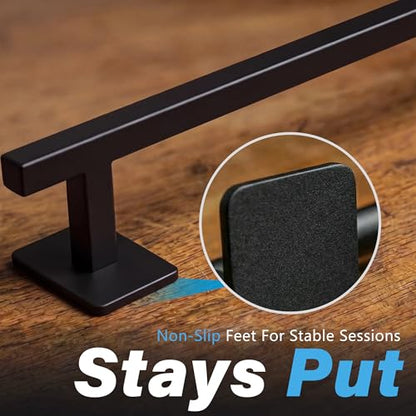 Fingerboard Rail,11" Metal Grind Rail, Solid Steel Black Powder-Coated Skate Ramps with Non-Slip Foam Pads, Square & Round Mini Style, 2Pcs Skate Park Kit with Two Skateboards - size: Square and Round