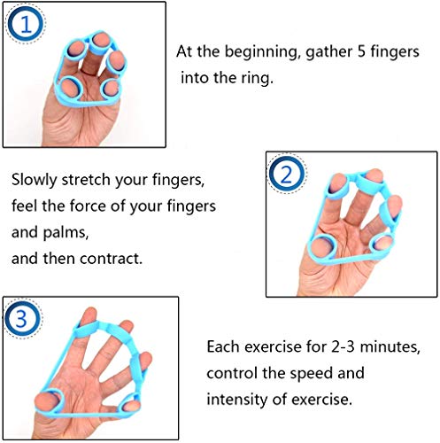 3PCS Finger Stretcher Resistance Bands Strength Trainer for Forearm Exercise Guitar Finger Strengtheners Rock Climbing 6.6 8.8 11 Pounds - color: Style 1-3