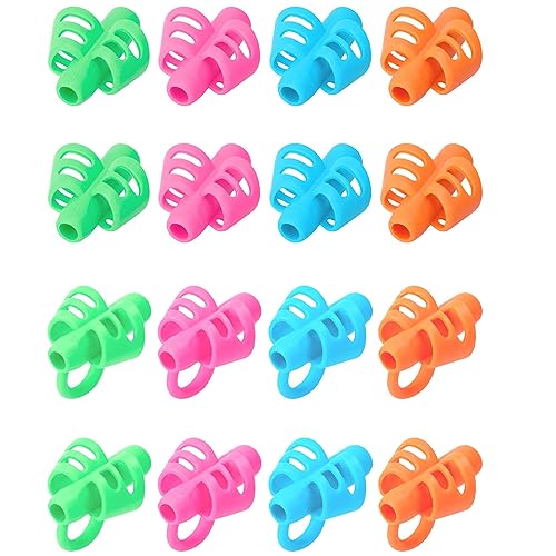 SANNIX 16 PCS Pencil Grips for Kids & Adults - Handwriting Aid Tool with Grip Posture Correction - color: 16pcs-mixed