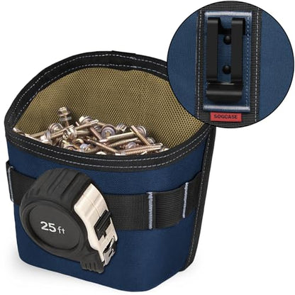 Tool Pouch Nails Screws Bag with Belt Clip (XL, Blue) - color: Blue