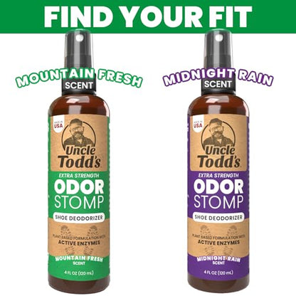 Uncle Todd's Shoe Deodorizer Spray - Proven & Powerful Enzyme Formula Spray for Shoe Odor Elimination in All Footwear (Mountain Fresh) - size: 4 Fl Oz (Pack of 1)