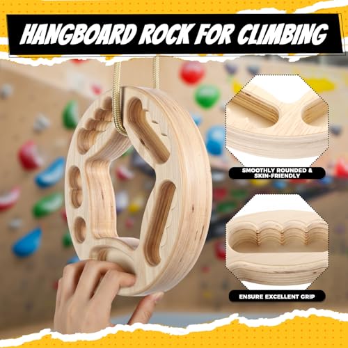 Hangboard Rock Climbing for Climbing Home Training Finger Strengthener, Pull-up Grip Arm Training Portable Finger Board Rock Holds Indoor and Outdoor - style: Round