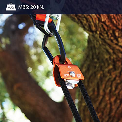 Fusion Climb Ekat Micro Aluminum Side Swing Pulley, Backyard Zipline, Trolley - color: Orange