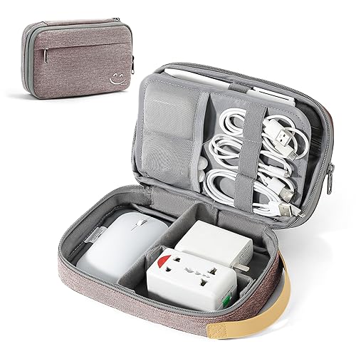 Travelkin Cord Organizer Travel, Cable Organizer For Electronic Accessories | Expandable electronics bag,tech organizer travel case, charger organizer travel case for Card,Usbs, travel essentials - color: Pink, size: Medium