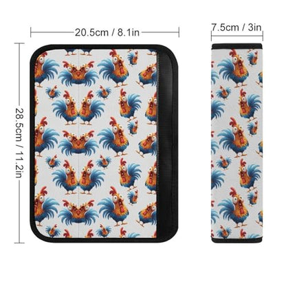 1 Pair Funny Rooster Cool Cartoon Chicken Seat Belt Shoulder Pad Soft Padded Seat Belt Cushion for Adult Use, Stroller Pushchair High Chair, Pressure Relief - color: Pattern 990