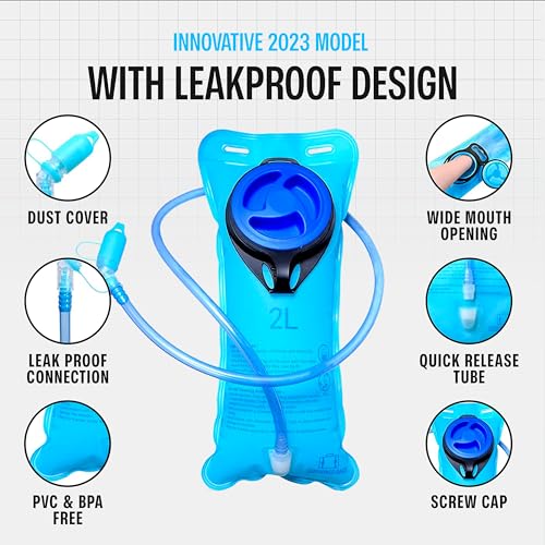 Sojourner Rave Hydration Pack - Hydration Backpack - Hydropack with 2L Bladder - Water Backpack for Festivals, Hiking, Running, Biking and More - color: Holographic - Blue