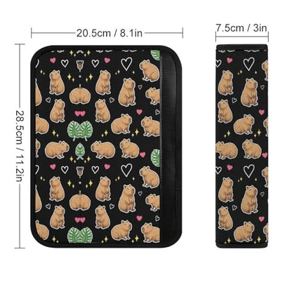 1 Pair Universal Soft and Comfortable Seat Belt Shoulder Pad for Adult Use, Stroller Pushchair High Chair, Cool Capybara Black Neck Strap Covers, Anti-Slip Pad - color: Pattern 637