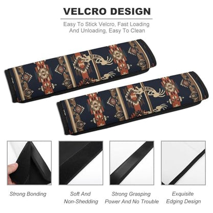 2 Pack Breathable Car Seat Belt Pad for Child, Stroller Pushchair High Chair, Traditional Southwestern Navajo Tribal Aztec Neck Strap Covers, Neck and Shoulder Support - color: Pattern 1119