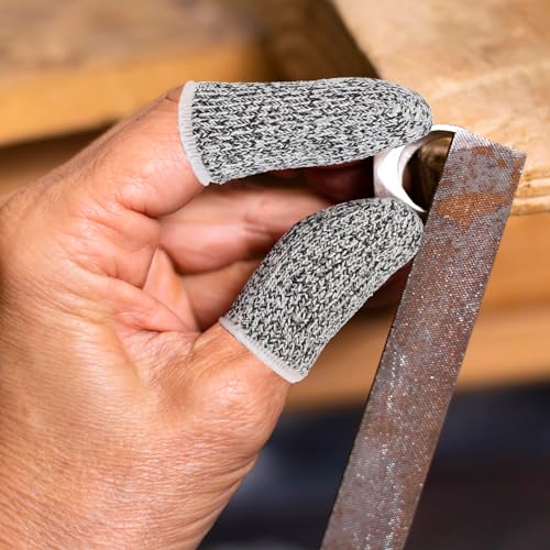 Ptwola 12 Pcs Cut Resistant Finger Cots Anti-Slip Finger Sleeve Protectors Reusable Thumb Anti-Cut Fingertips Covers Protection Guards Glove for Kitchen Sculpture Work Garden Picking
