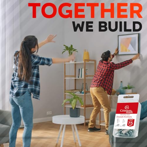 CrimsonMark 120Pcs #8 Self Drilling Drywall Anchors and Screws kit #8 x 1-1/4”- Superb Wall Anchors for Drywall, Holds Upto 75lbs – No Drill Hole Required with These Dry wall Screws and Anchors - size: Nylon