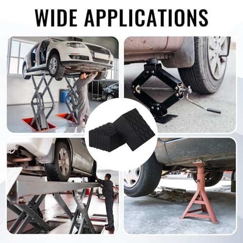 Pangda 8 Pack Solid Rubber Auto Lift Pads 6-3/8" x 4-3/4" x 3.15" Anti-Skid Lift Block Spacer Pad for Automobile Car Lifts, Jacks and Racks, 4000 Lbs Capacity - size: 6-3/8" x 4-3/4" x 3.15"