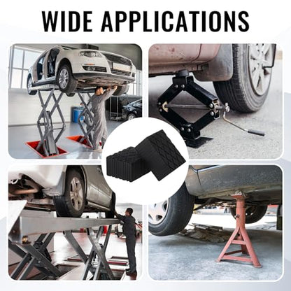 Pangda 8 Pack Solid Rubber Auto Lift Pads 6-3/8" x 4-3/4" x 3.15" Anti-Skid Lift Block Spacer Pad for Automobile Car Lifts, Jacks and Racks, 4000 Lbs Capacity - size: 6-3/8" x 4-3/4" x 3.15"