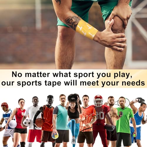 MiniInflat 2 Pcs Christian Cross Athletic Tape Sports Tape 2in x 23ft Religion Jesus Wrist Wrap for Soccer Football Baseball, Gift for Graduation Teacher Nurses Week Pentecost(Yellow,Crosses) - color: Yellow, style: Cross